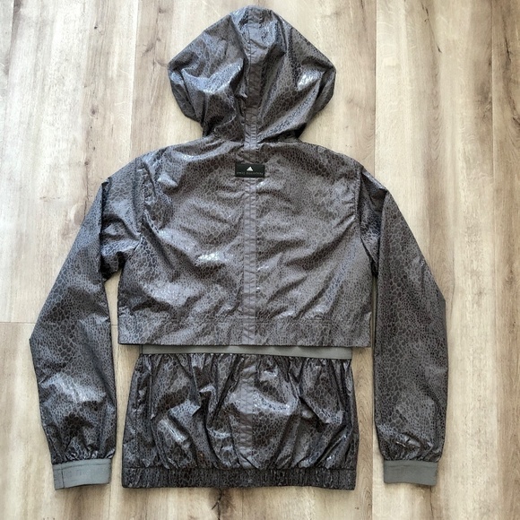 Stella McCartney X Adidas, Grey, Leopard Print, Windbreaker, Jacket, Size S - Picture 5 of 16